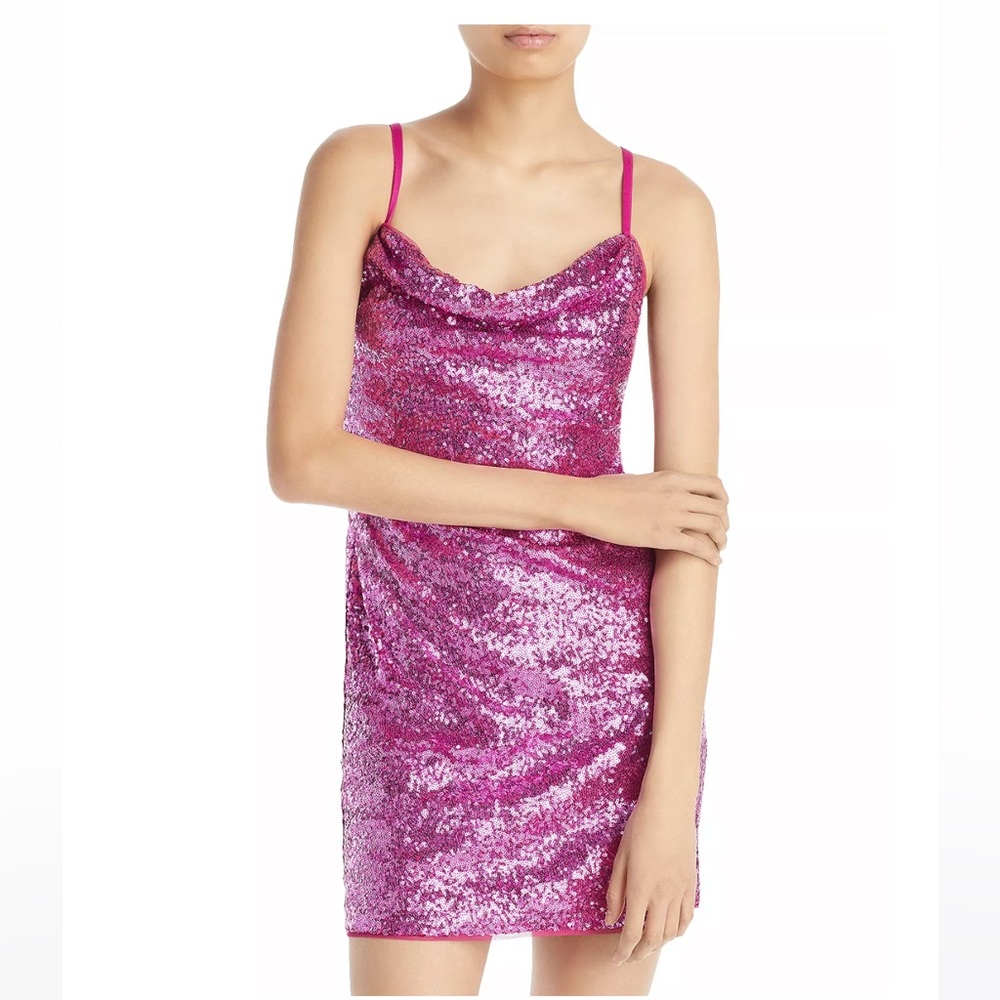 NWT BCBGMAXAZRIA Sequin Cowl Dress